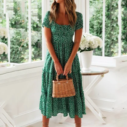 Puff Sleeve Ditsy Floral Dress - Image 4