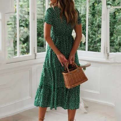 Puff Sleeve Ditsy Floral Dress - Image 3