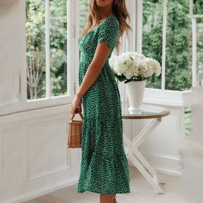 Puff Sleeve Ditsy Floral Dress - Image 2