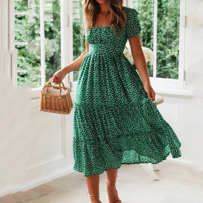Puff Sleeve Ditsy Floral Dress - Image 5