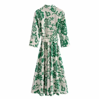 Elegant Long Sleeve Floral Dress - Image 3