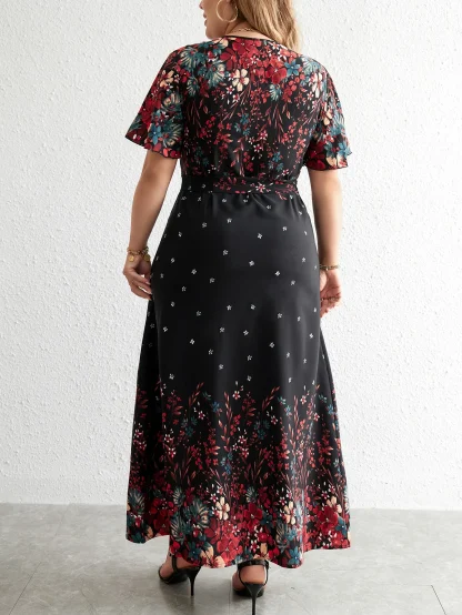 Bell Short Sleeve Floral Dress - Image 6