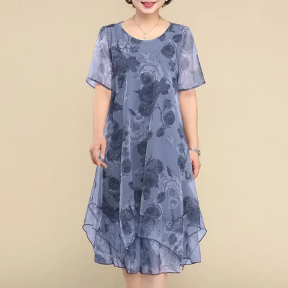 Soft Short Sleeve Tunic Floral Dress - Image 5