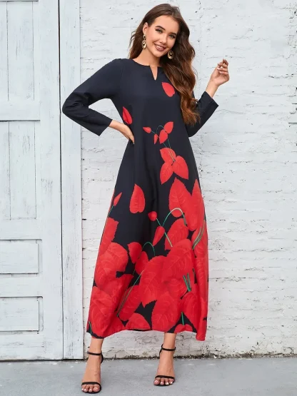 Long Sleeve Maxi Floral Dress - Image 6