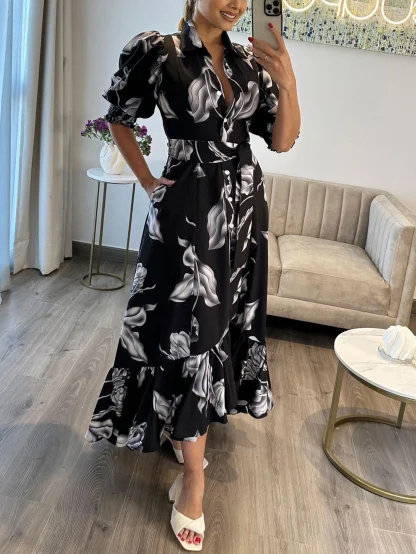 High Low Elegant Floral Dress - Image 4