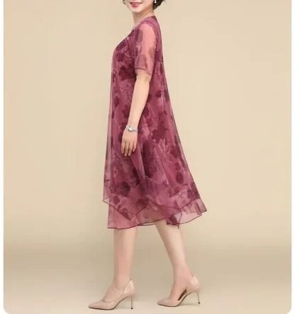 Soft Short Sleeve Tunic Floral Dress - Image 2