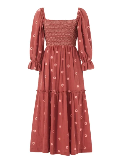 Square Neck Maxi Floral Dress - Image 5