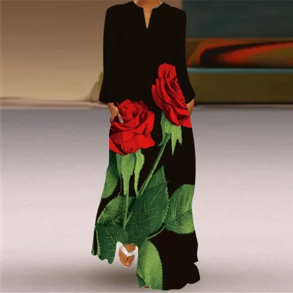 Long Sleeve Maxi Floral Dress