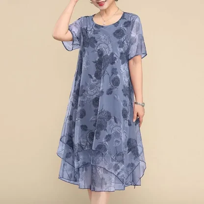 Soft Short Sleeve Tunic Floral Dress - Image 4