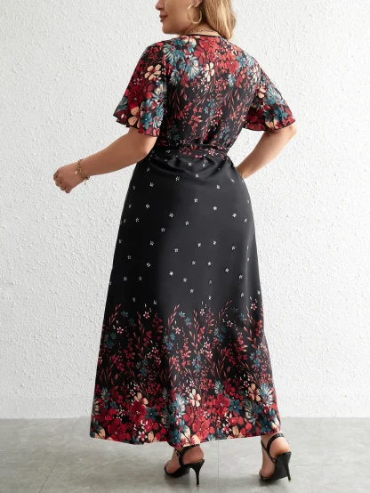 Bell Short Sleeve Floral Dress - Image 4