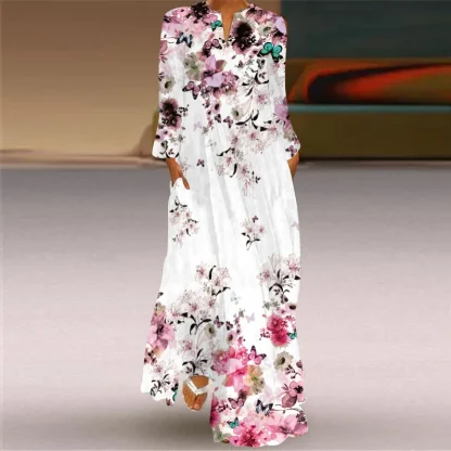 Long Sleeve Maxi Floral Dress - Image 3