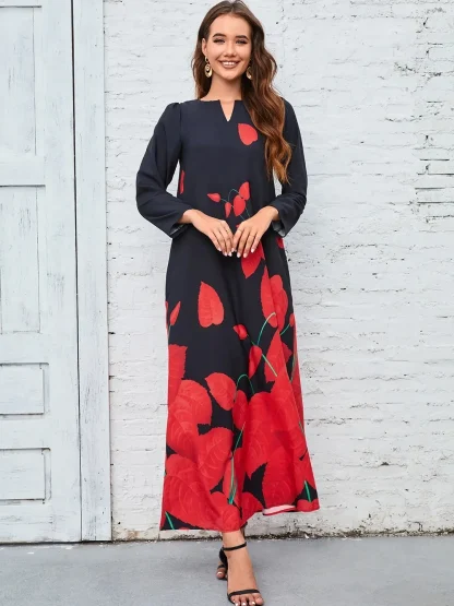 Long Sleeve Maxi Floral Dress - Image 5