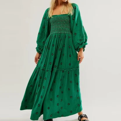 Square Neck Maxi Floral Dress - Image 3