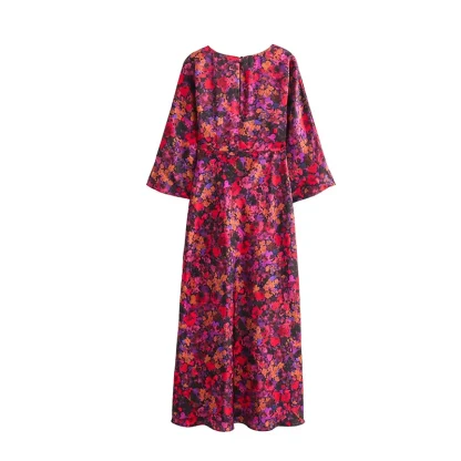 Vibrant Long Floral Dress - Image 2