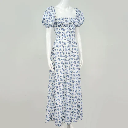 Elegant Puff Sleeve Floral Dress - Image 5