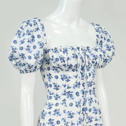 Elegant Puff Sleeve Floral Dress - Image 7