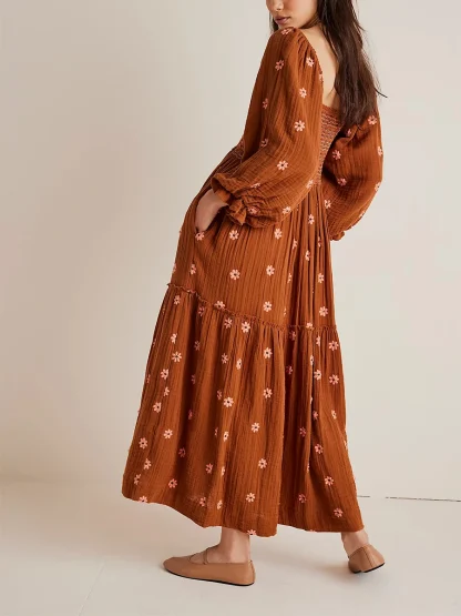 Square Neck Modest Floral Dresses - Image 6