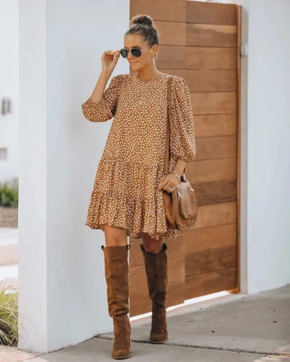 Ruffle Hem Casual Floral Dress - Image 2