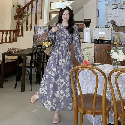 Long Sleeve Modest Floral Dress - Image 2