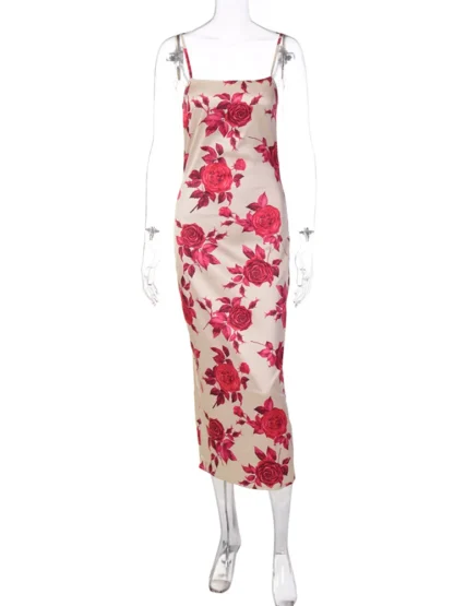 Spaghetti Strap Midi Floral Dress