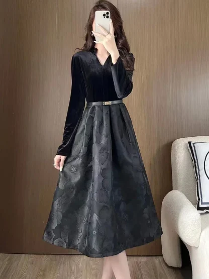 V-neck Long Sleeve Floral Dresses - Image 6