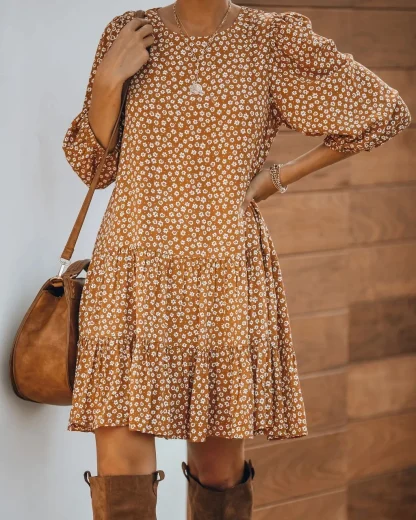 Ruffle Hem Casual Floral Dress - Image 4