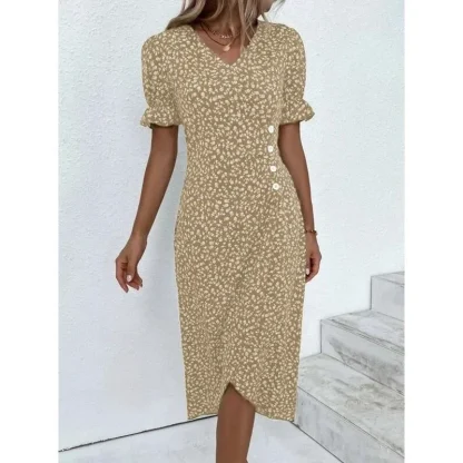 Surplice Neckline Floral Dresses - Image 3