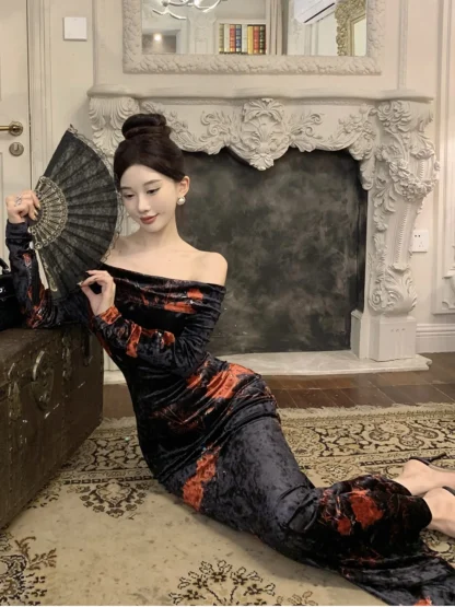 Off-shoulder Maxi Floral Dress - Image 6