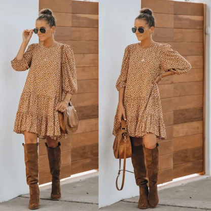 Ruffle Hem Casual Floral Dress - Image 6