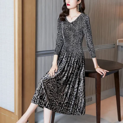 Elegant Pleated Floral Dress