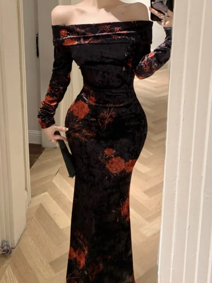 Off-shoulder Maxi Floral Dress - Image 4