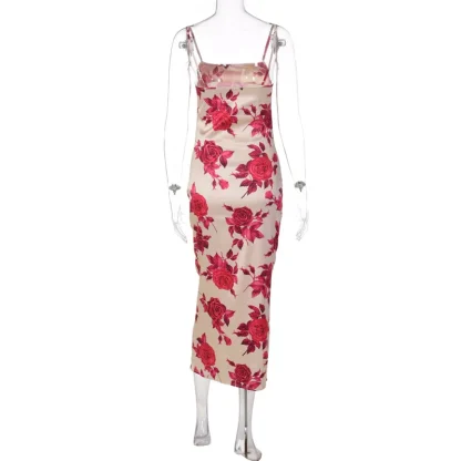Spaghetti Strap Midi Floral Dress - Image 3