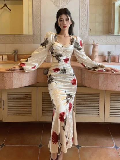 Chic Elegant Floral Dress - Image 5