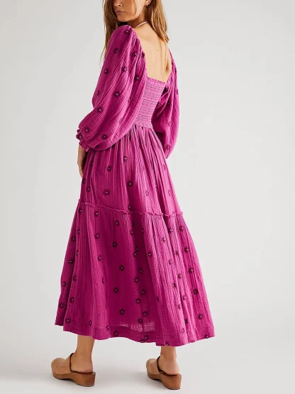 Square Neck Modest Floral Dresses - Image 4