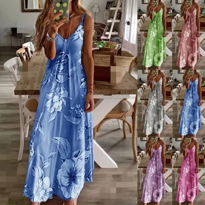 Sleeveless Maxi Floral Dresses - Image 6