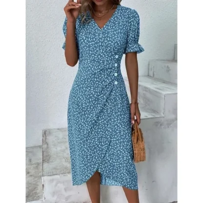 Surplice Neckline Floral Dresses - Image 2