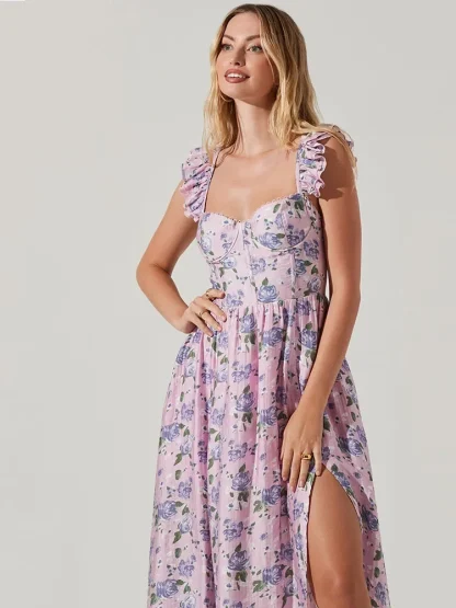 Chic Ruffle Strap Floral Dress - Image 2