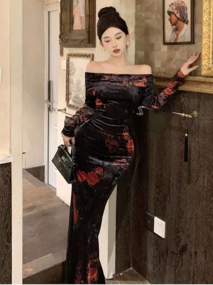 Off-shoulder Maxi Floral Dress - Image 2