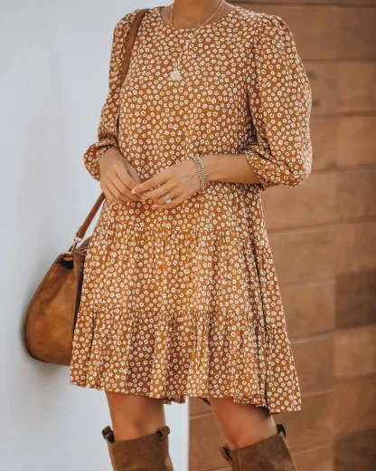 Ruffle Hem Casual Floral Dress - Image 3