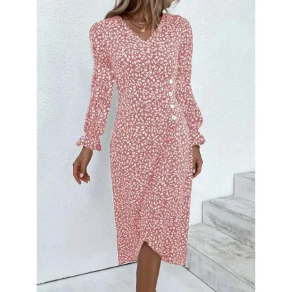 Surplice Neckline Floral Dresses - Image 5