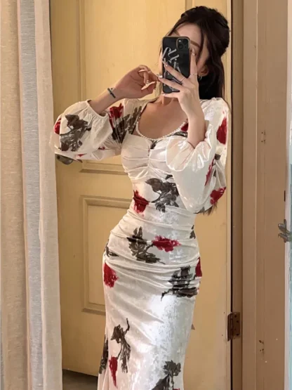 Chic Elegant Floral Dress - Image 6