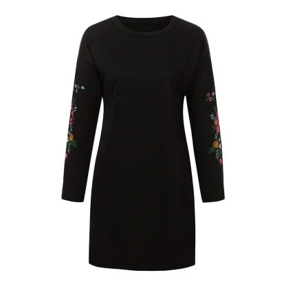 Casual Long Sleeve Floral Dress - Image 5