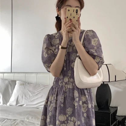 Smocked Waist Floral Dress - Image 6
