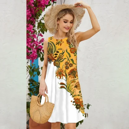 Casual Tank Printed Floral Dress - Image 3