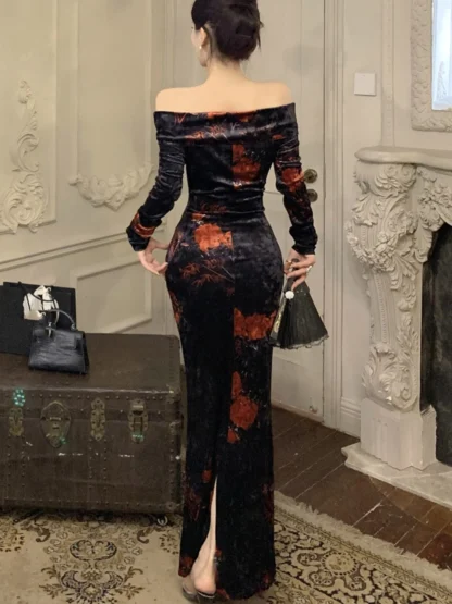 Off-shoulder Maxi Floral Dress - Image 5