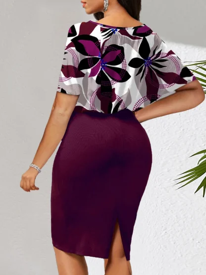 Ruched Bodycon Floral Dress - Image 3