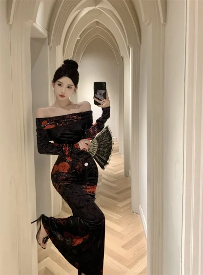 Off-shoulder Maxi Floral Dress - Image 7