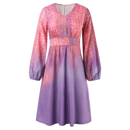 V-neck Midi Floral Dresses - Image 5