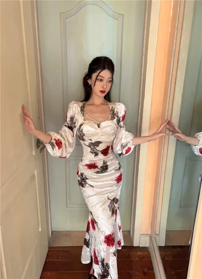 Chic Elegant Floral Dress - Image 7