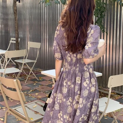 Smocked Waist Floral Dress - Image 7